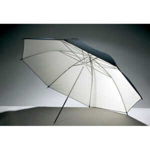 101cm Flitsparaplu Wit/Zwart