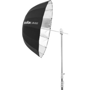 85cm Parabolische Paraplu Zwart & Zilver