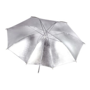 101cm Flitsparaplu Zilver/Wit