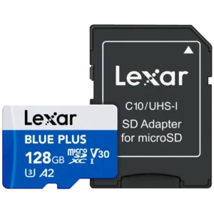 microSDXC Blue Plus UHS-I 128GB V30 Read 100MB/s with SD adapter