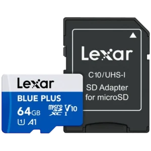microSDXC Blue Plus UHS-I 64GB V30 Read 100MB/s with SD adapter